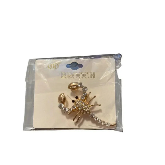 BROOCH GOLD PLATED SCORPION - Picture 1 of 1